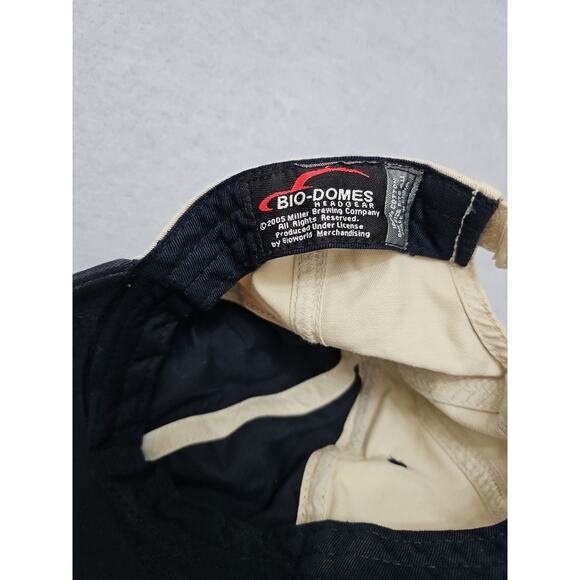 Miller Brewing Company Milwaukee Wisconsin BIO-DOMES Distressed Hat Navy Beige - Picture 3 of 5